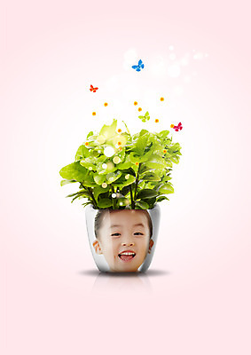 PSD 식물 편집이미지 여자 화분 얼굴 나비 한명 미소 웃음 자연보호 환경 그린캠페인 유치원생 한국인 이미지편집 1 어린이 캠페인 곤충 자연 표정 사람 동양인 신체부위 보호 파일형식