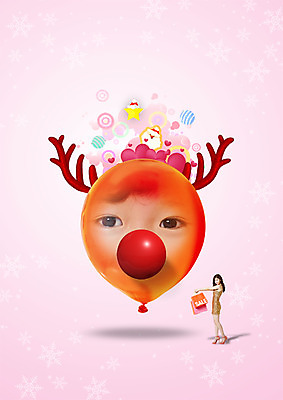 전신 PSD 편집이미지 여자 얼굴 크리스마스 서기 20대 성인 두명 옆모습 신체부위 쇼핑백 산타클로스 세일 한국인 빨간코 풍선 사슴뿔 안구 이미지편집 기념일 뷰포인트 가방 모션 뿔 사람 동양인 청년 파일형식