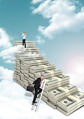 PSD 백인 구름 편집이미지 남자 40대 지폐 사다리 하늘 정장 20대 성인 두명 계단 관찰 비즈니스맨 돈다발 오르기 금융비즈니스 이미지편집 자연요소 서양인 옷 중년 돈 비즈니스 모션 사람 청년 금융 도구 직장인 파일형식