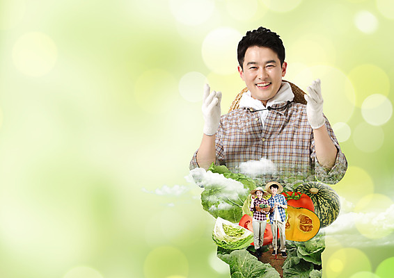 전신 PSD 편집이미지 커플 여자 남자 40대 토마토 서기 상반신 20대 성인 앞모습 세명 한국인 농부 양배추 단호박 이미지편집 직업 뷰포인트 중년 채소 관계 모션 호박 사람 동양인 청년 파일형식