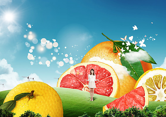 전신 PSD 구름 편집이미지 여자 오렌지 과일 하늘 한명 서기 정장 잔디 초원 20대 성인 앞모습 햇빛 한국인 레몬 자몽 성인여자한명만 트로피컬아트 이미지편집 자연요소 식물 1 옷 뷰포인트 모션 사람 동양인 청년 태양 그림 여자한명만 성인여자만 파일형식