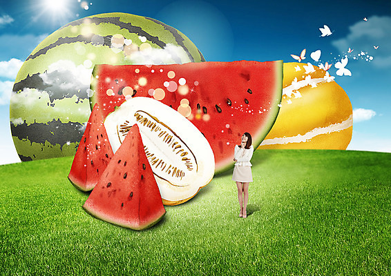 전신 PSD 구름 편집이미지 여자 과일 하늘 수박 한명 서기 정장 잔디 초원 20대 성인 앞모습 햇빛 한국인 참외 성인여자한명만 이미지편집 자연요소 식물 1 옷 뷰포인트 모션 사람 동양인 청년 태양 여자한명만 성인여자만 파일형식