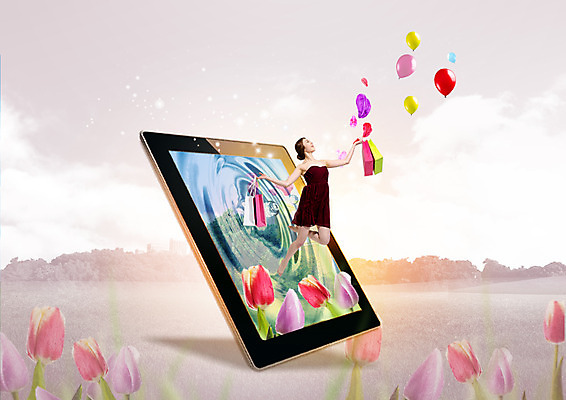 전신 PSD 편집이미지 원피스 여자 꽃잎 꽃밭 한명 들기 20대 성인 쇼핑 태블릿 쇼핑백 한국인 튤립 풍선 성인여자한명만 이미지편집 1 옷 꽃 가방 모션 사람 동양인 청년 전자제품 스마트기기 여자한명만 성인여자만 파일형식