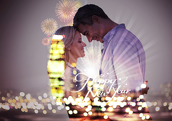 PSD 백인 편집이미지 부부 커플 여자 남자 40대 새해 불꽃놀이 미소 상반신 성인 두명 옆모습 보케 해피뉴이어 이마맞대기 이미지편집 서양인 뷰포인트 중년 관계 놀이 표정 사람 새해인사 얼굴맞대기 파일형식