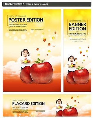 PSD 외국인 구름 템플릿 배너 배너템플릿 여자 가로배너 ZIP 포스터 세로배너 어린이 과일 한명 들기 상반신 앞모습 세트 현수막 사과 풍선 자연요소 1 뷰포인트 모션 사람 인종 가로 세로 파일형식