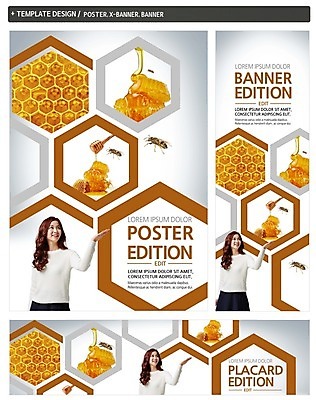 PSD 템플릿 배너 배너템플릿 여자 가로배너 ZIP 포스터 세로배너 안내 한명 상반신 20대 성인 앞모습 세트 한국인 현수막 꿀벌 육각형 꿀 벌집 허니디퍼 도형 1 뷰포인트 사람 동양인 청년 가로 세로 도구 벌_곤충 파일형식