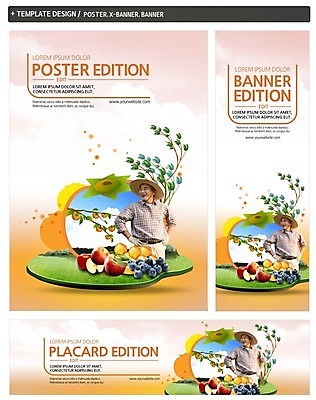 PSD 템플릿 배너 배너템플릿 남자 가로배너 ZIP 포스터 세로배너 50대 허리손 감 한명 상반신 성인 세트 한국인 현수막 사과 농부 블루베리 직업 1 중년 포즈 과일 사람 동양인 가로 세로 파일형식