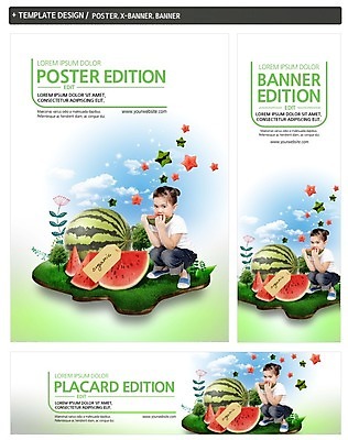 PSD 외국인 구름 템플릿 배너 배너템플릿 여자 가로배너 ZIP 포스터 별 세로배너 어린이 하늘 수박 한명 세트 현수막 먹기 유기농 웅크림 수박조각 자연요소 1 웰빙 조각 과일 모션 사람 인종 가로 세로 파일형식