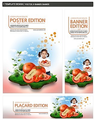 PSD 외국인 구름 템플릿 배너 배너템플릿 여자 가로배너 ZIP 포스터 세로배너 어린이 토마토 하늘 한명 들기 상반신 앞모습 세트 현수막 유기농 자연요소 1 웰빙 뷰포인트 채소 모션 사람 인종 가로 세로 파일형식