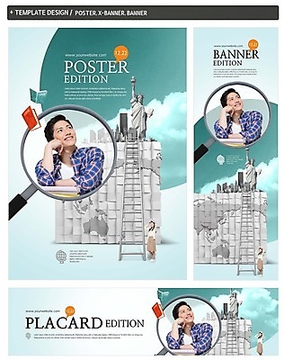 전신 PSD 템플릿 배너 배너템플릿 여자 남자 가로배너 ZIP 포스터 세로배너 대학생 사다리 돋보기 상반신 20대 성인 두명 세트 사각형 턱괴기 올려보기 현수막 도시 일본인 자유의여신상 대학교육 어학연수 워킹홀리데이 도형 외국인 학생 교육 모션 사람 동양인 청년 가로 세로 미국 세계문화유산 도구 유학 제도 파일형식