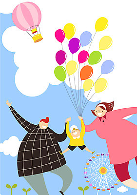 구름 여자 기념일 남자 행복 어린이 일러스트 가족 성인 세명 새싹 기쁨 열기구 어린이날 대관람차 풍선 설레임 국내일러스트 AI파일 자연요소 식물 감정 관계 항공교통 사람 이벤트 놀이기구 파일형식 벡터
