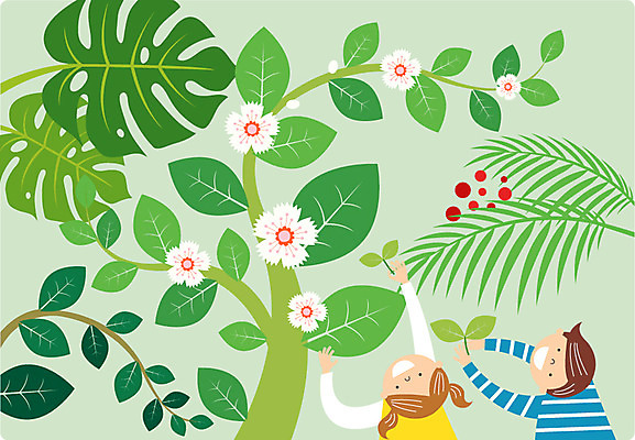 나무 식물 여자 기념일 남자 꽃 행복 어린이 일러스트 나뭇잎 두명 새싹 기쁨 식목일 설레임 국내일러스트 AI파일 감정 잎 사람 이벤트 파일형식 벡터