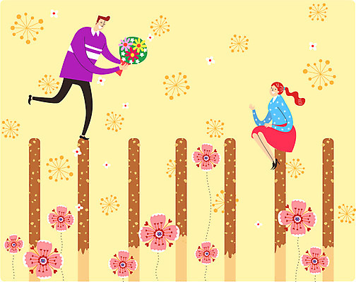 커플 여자 기념일 남자 꽃 행복 꽃다발 프로포즈 일러스트 성인 두명 기쁨 빼빼로 빼빼로데이 설레임 국내일러스트 AI파일 식물 감정 관계 데이이벤트 디저트 사람 이벤트 막대과자 파일형식 벡터