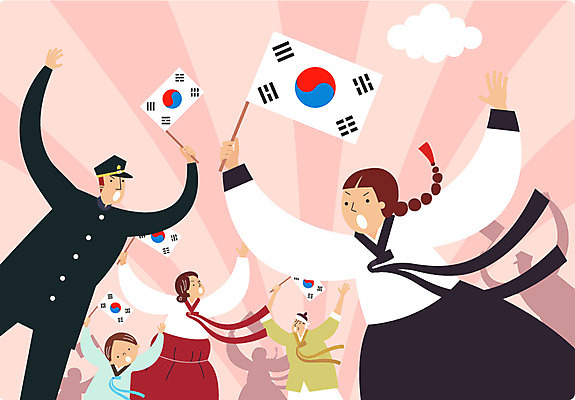 구름 여자 기념일 남자 어린이 일러스트 여러명 성인 만세 태극기 한복 삼일절 광복절 국내일러스트 AI파일 자연요소 한국전통 다수 모션 사람 이벤트 공휴일 국기 전통의상 국경일 파일형식 벡터