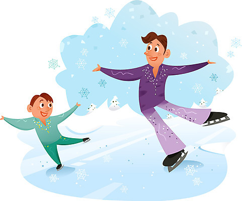 주간 나무 남자 어린이 겨울 일러스트 겨울스포츠 성인 야외 두명 얼음 눈 피겨스케이팅 아이스스케이트 피겨스케이터 국내일러스트 AI파일 자연요소 식물 계절 스포츠 날씨 사람 스케이팅 스케이터 파일형식 벡터