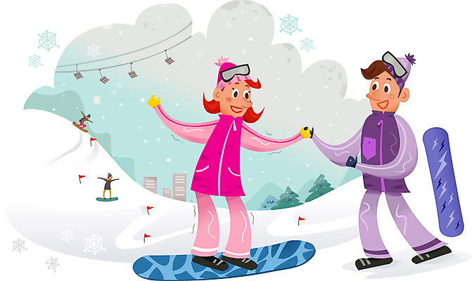 주간 나무 여자 남자 겨울 일러스트 겨울스포츠 스키장 고글 여러명 성인 야외 눈 스노우보드 스노보드복 스키리프트 국내일러스트 AI파일 자연요소 식물 계절 스포츠 다수 날씨 사람 보드_스포츠 리프트 파일형식 벡터