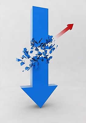 PSD 편집이미지 화살표 사람없음 컴퓨터그래픽 빨간색 파란색 3D소스 3D 손상 하락 디지털합성 편집3D 컬러 컨셉 그래픽 파일형식