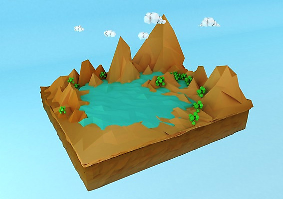 PSD 나무 구름 편집이미지 호수 산 사람없음 컴퓨터그래픽 물 강 3D소스 3D 디지털합성 오아시스 편집3D 자연요소 식물 그래픽 파일형식