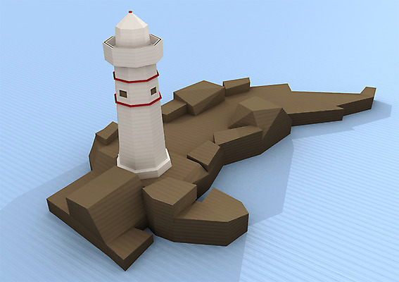 PSD 편집이미지 바다 섬 등대 사람없음 컴퓨터그래픽 물 3D소스 3D 디지털합성 편집3D 자연요소 그래픽 파일형식