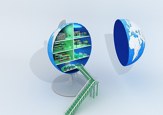 PSD 편집이미지 옷 사람없음 내부 컴퓨터그래픽 인테리어 지구본 3D소스 3D 계단 상점 전시 쇼핑몰 계산대 디지털합성 마트 의류샵 편집3D 디자인 그래픽 파일형식