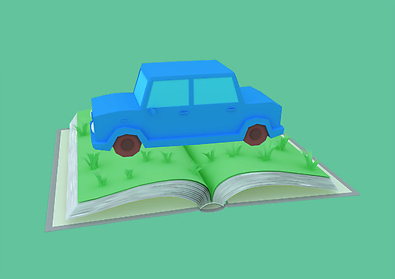 PSD 편집이미지 한대 승용차 잔디 사람없음 컴퓨터그래픽 책 3D소스 3D 펼침 디지털합성 한권 편집3D 식물 1 모션 자동차 그래픽 파일형식