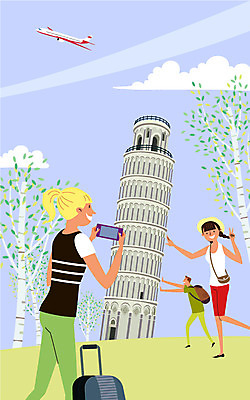 나무 여자 남자 해외여행 여행 포즈 일러스트 비행기 성인 세명 스마트폰 캐리어 사진촬영 피사의사탑 유럽여행 국내일러스트 AI파일 식물 해외 항공교통 대중교통 사람 핸드폰 스마트기기 여행가방 촬영 이탈리아 세계문화유산 파일형식 벡터