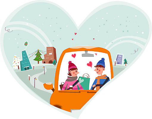 커플 여자 남자 행복 크리스마스 겨울 일러스트 자동차 함께함 사랑 성인 두명 쇼핑 쇼핑백 크리스마스트리 상점 운전 눈 국내일러스트 AI파일 자연요소 계절 기념일 감정 육상교통 컨셉 가방 관계 모션 날씨 사람 파일형식 벡터