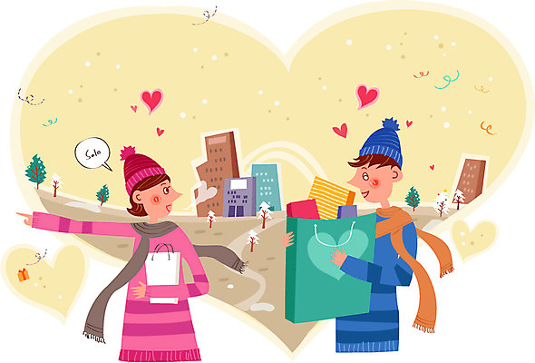 나무 커플 여자 남자 행복 말풍선 일러스트 함께함 사랑 빌딩 성인 두명 쇼핑 쇼핑백 세일 국내일러스트 AI파일 식물 감정 컨셉 가방 관계 사람 건물 파일형식 벡터