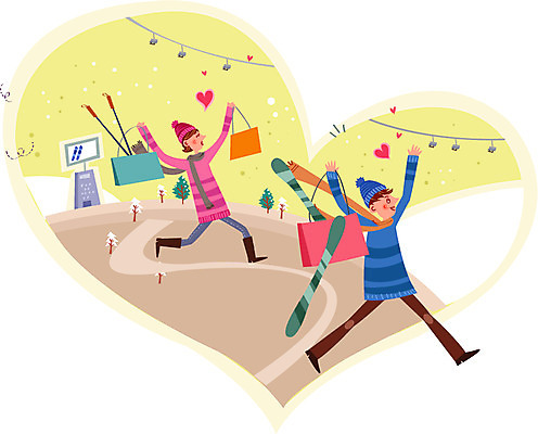 나무 커플 여자 남자 행복 일러스트 함께함 사랑 성인 두명 쇼핑 쇼핑백 상점 스키장비 스키용품 국내일러스트 AI파일 식물 감정 스포츠용품 컨셉 가방 관계 스키 사람 파일형식 벡터