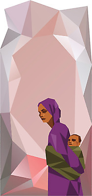 여자 일러스트 가족 엄마 성인 두명 슬픔 아기 삼각형 가난 배고픔 업기 난민 국내일러스트 AI파일 도형 감정 컨셉 관계 모션 사람 파일형식 벡터