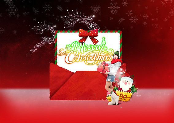 전신 PSD 편집이미지 영어 여자 남자 리본 크리스마스 편지봉투 눈꽃 서기 들기 20대 성인 두명 옆모습 선물상자 산타클로스 한국인 편지지 이미지편집 문자 기념일 뷰포인트 모션 봉투 눈_날씨 선물 사람 동양인 청년 상자 편지 파일형식