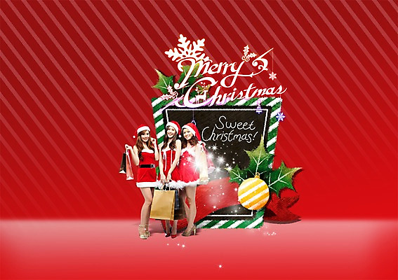 전신 PSD 외국인 편집이미지 여자 리본 크리스마스 산타옷 눈꽃 서기 들기 20대 성인 앞모습 세명 친구 쇼핑 쇼핑백 칠판 장식볼 이미지편집 옷 기념일 뷰포인트 가방 관계 모션 눈_날씨 사람 인종 청년 장식 파일형식