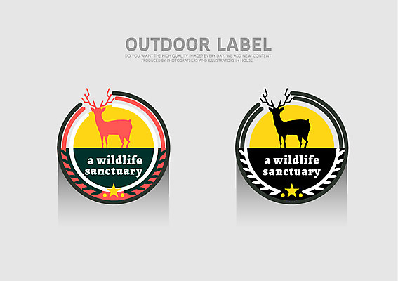 동물 별 야생동물 일러스트 사슴 아웃도어 사람없음 라벨 순록 야생동물보호 국내일러스트 AI파일 자연요소 포유류 프레임 파일형식 벡터
