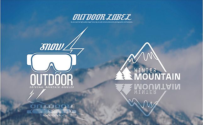 나무 겨울 일러스트 고글 산 아웃도어 사람없음 라벨 빈티지 복고 스키고글 국내일러스트 AI파일 식물 계절 컨셉 프레임 파일형식 벡터