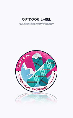 PSD 겨울 일러스트 겨울스포츠 산 아웃도어 사람없음 라벨 눈 스노우보드 국내일러스트 자연요소 계절 스포츠 날씨 프레임 보드_스포츠 파일형식