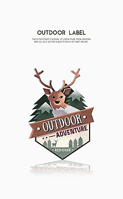 PSD 나무 동물 겨울 일러스트 사슴 아웃도어 사람없음 라벨 도전 순록 국내일러스트 식물 계절 포유류 프레임 파일형식