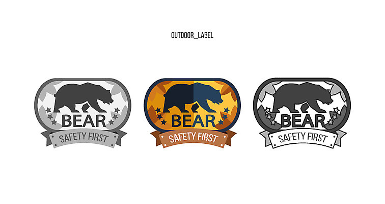 동물 별 야생동물 일러스트 곰 아웃도어 안전 사람없음 라벨 국내일러스트 AI파일 자연요소 포유류 프레임 파일형식 벡터