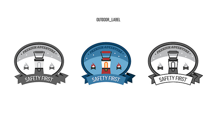 일러스트 아웃도어 캠핑도구 안전 사람없음 라벨 캠핑 랜턴 모닥불 국내일러스트 AI파일 불 레저 조명 프레임 도구 파일형식 벡터