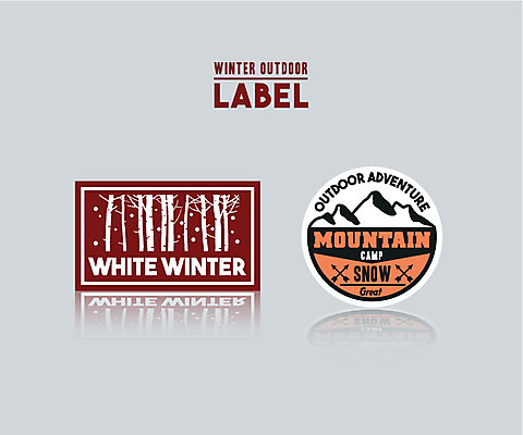 나무 겨울 일러스트 화살 산 아웃도어 사람없음 라벨 눈 국내일러스트 AI파일 자연요소 식물 계절 날씨 프레임 파일형식 벡터