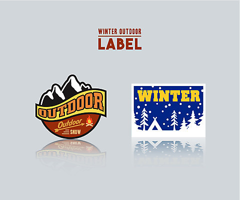 나무 겨울 일러스트 화살 산 아웃도어 텐트 사람없음 라벨 눈 겨울캠프 국내일러스트 AI파일 자연요소 식물 계절 날씨 프레임 캠핑도구 캠핑 파일형식 벡터