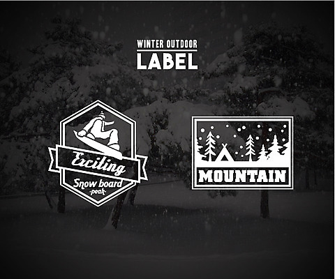 나무 겨울 일러스트 산 아웃도어 텐트 라벨 캠핑 눈 스노우보드 겨울캠프 국내일러스트 AI파일 자연요소 식물 계절 레저 날씨 프레임 캠핑도구 보드_스포츠 파일형식 벡터