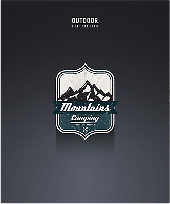 스티커 일러스트 화살 산 아웃도어 사람없음 라벨 캠핑 빈티지 국내일러스트 AI파일 컨셉 레저 프레임 파일형식 벡터