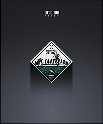 나무 스티커 일러스트 화살 산 아웃도어 사람없음 라벨 캠핑 빈티지 국내일러스트 AI파일 식물 컨셉 레저 프레임 파일형식 벡터