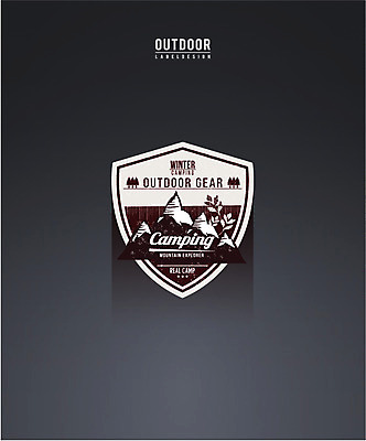 나무 스티커 일러스트 나뭇잎 산 아웃도어 사람없음 라벨 캠핑 빈티지 국내일러스트 AI파일 식물 컨셉 잎 레저 프레임 파일형식 벡터