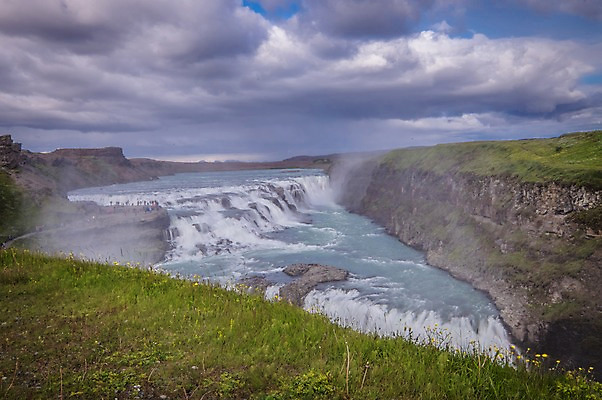 포토 JPG 주간 구름 해외풍경 해외 유럽 자연 하늘 아이슬란드 풍경 사람없음 야외 폭포 흐림 굴포스폭포 국내포토 자연요소 나라 날씨 생태계 파일형식