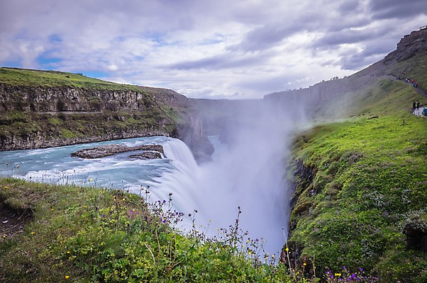 포토 JPG 주간 구름 해외풍경 해외 유럽 자연 하늘 아이슬란드 풍경 사람없음 야외 폭포 굴포스폭포 국내포토 자연요소 나라 생태계 파일형식