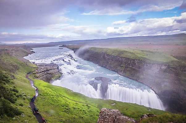 포토 JPG 주간 구름 해외풍경 해외 유럽 자연 하늘 아이슬란드 풍경 사람없음 야외 폭포 굴포스폭포 국내포토 자연요소 나라 생태계 파일형식