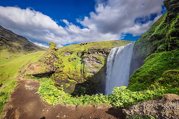 포토 JPG 주간 구름 해외풍경 해외 유럽 자연 하늘 아이슬란드 풍경 사람없음 야외 폭포 스코가폭포 국내포토 자연요소 나라 생태계 파일형식