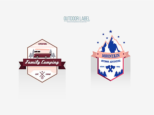 나무 겨울 일러스트 산 아웃도어 사람없음 라벨 캠핑 도끼 캠핑카 겨울캠프 국내일러스트 AI파일 식물 계절 자동차 레저 프레임 파일형식 벡터