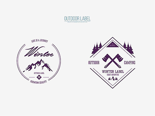 나무 겨울 일러스트 산 아웃도어 텐트 사람없음 라벨 캠핑 도끼 겨울캠프 국내일러스트 AI파일 식물 계절 레저 프레임 캠핑도구 파일형식 벡터